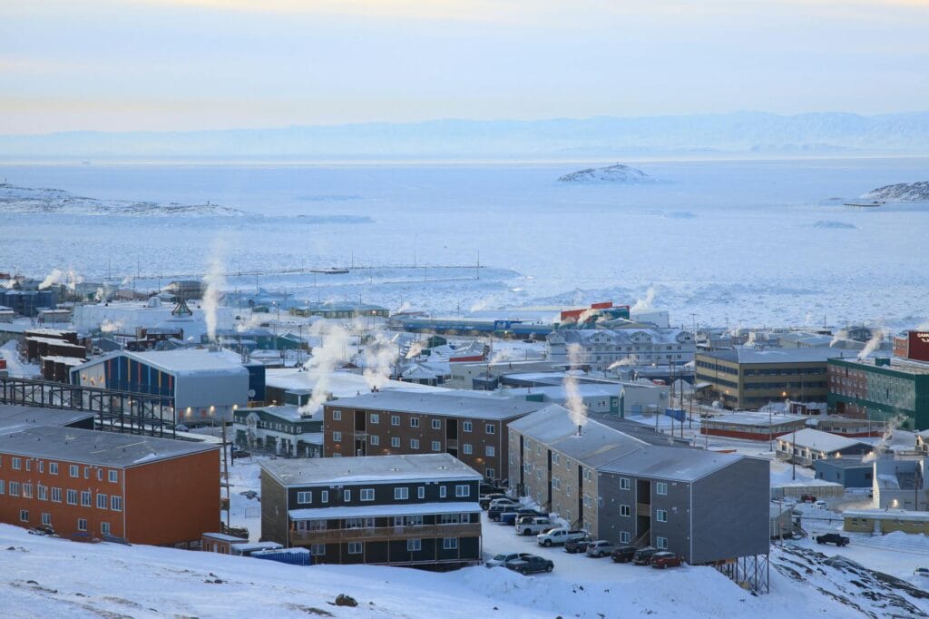 Winter panorama of Iqaluit, Nunavut, with Arctic architecture - online personal loans Nunavut