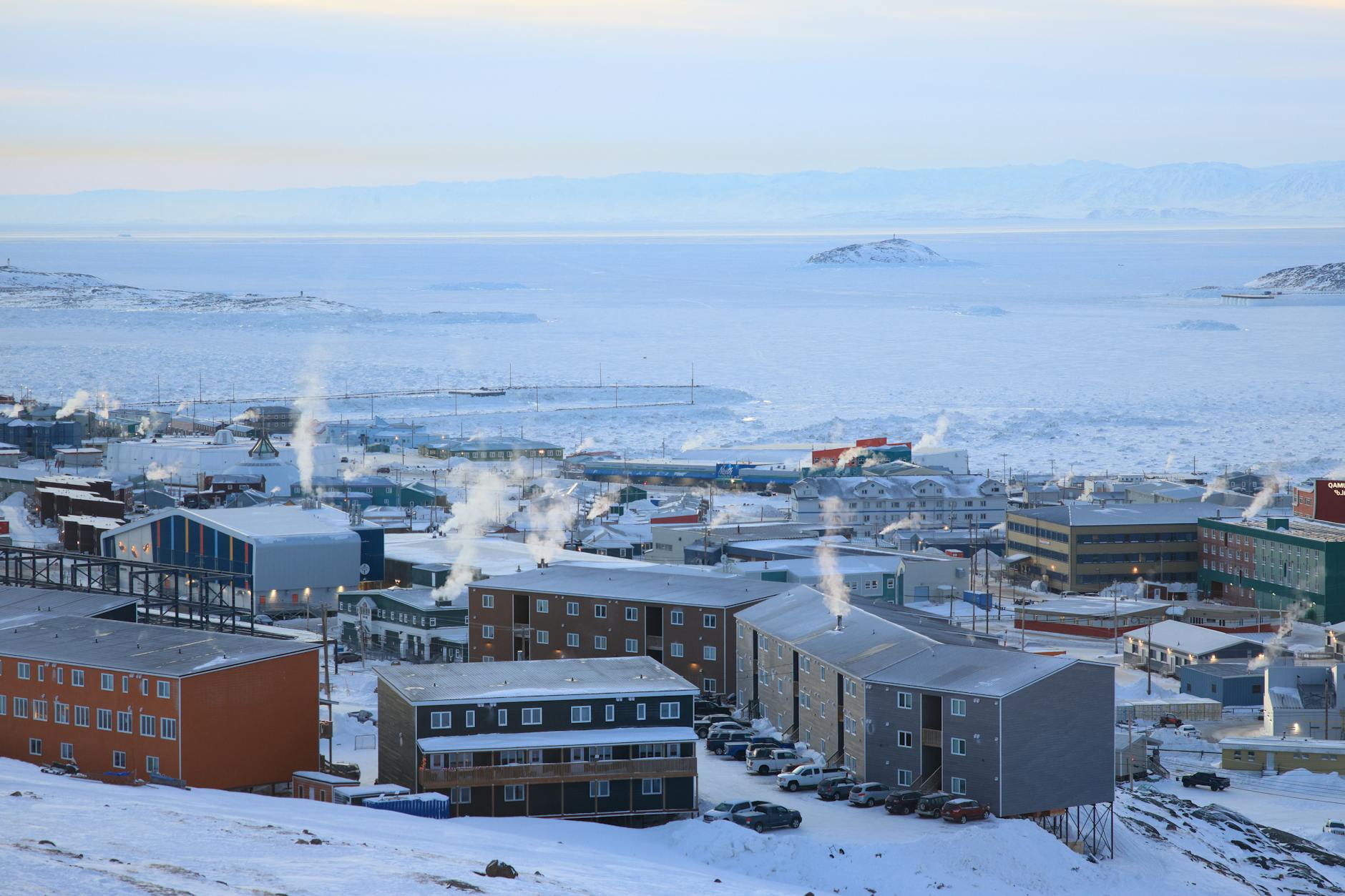 Winter panorama of Iqaluit, Nunavut, with Arctic architecture - online personal loans Nunavut