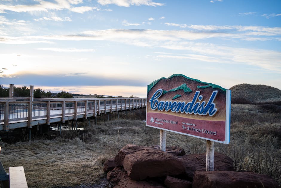 Cavendish boardwalk in PEI National Park at sunset - personal loans PEI