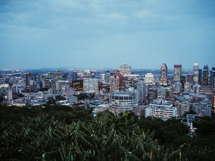 Montreal skyline twilight Quebec Canada - online personal loans Quebec
