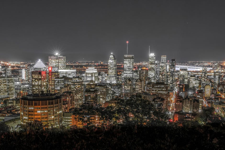 Montreal skyline night Quebec - personal loans Quebec