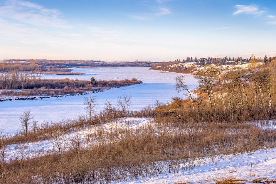Saskatoon South Saskatchewan River winter snow