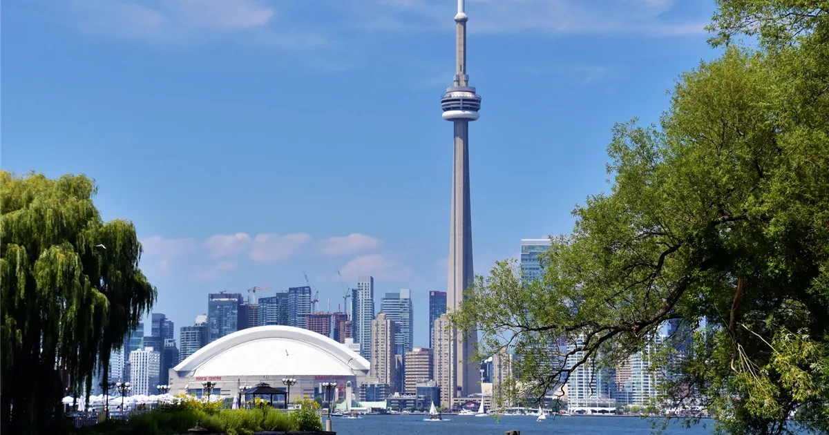 Toronto skyline with the CN Tower over Lake Ontario - installment loans Ontario borrowers compare across the province